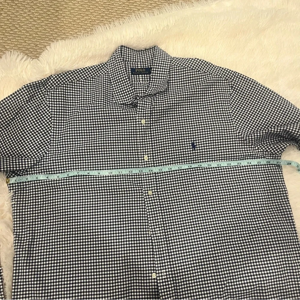 Polo Ralph Lauren Men’s Collared Button Down Gingham Cotton XXL Navy Blue White